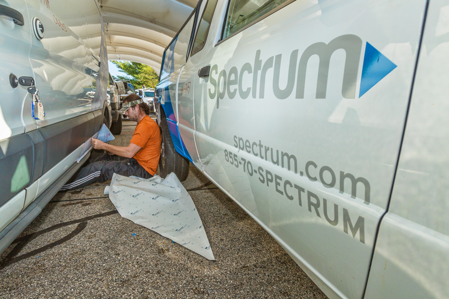The Spectrum truck rebranding process began in Texas, Southern California and New York City.