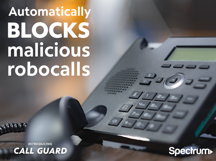 Desktop phone with Call Guard service from Spectrum Voice