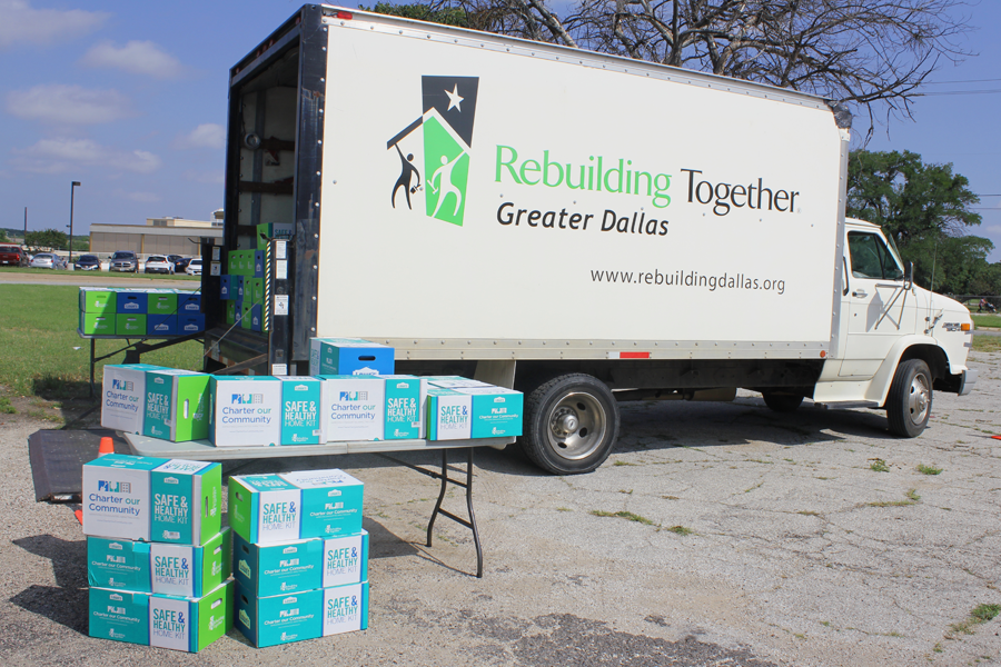 An image of the Safe & Healthy Home Kits that were distributed in Fort Worth, Texas. 