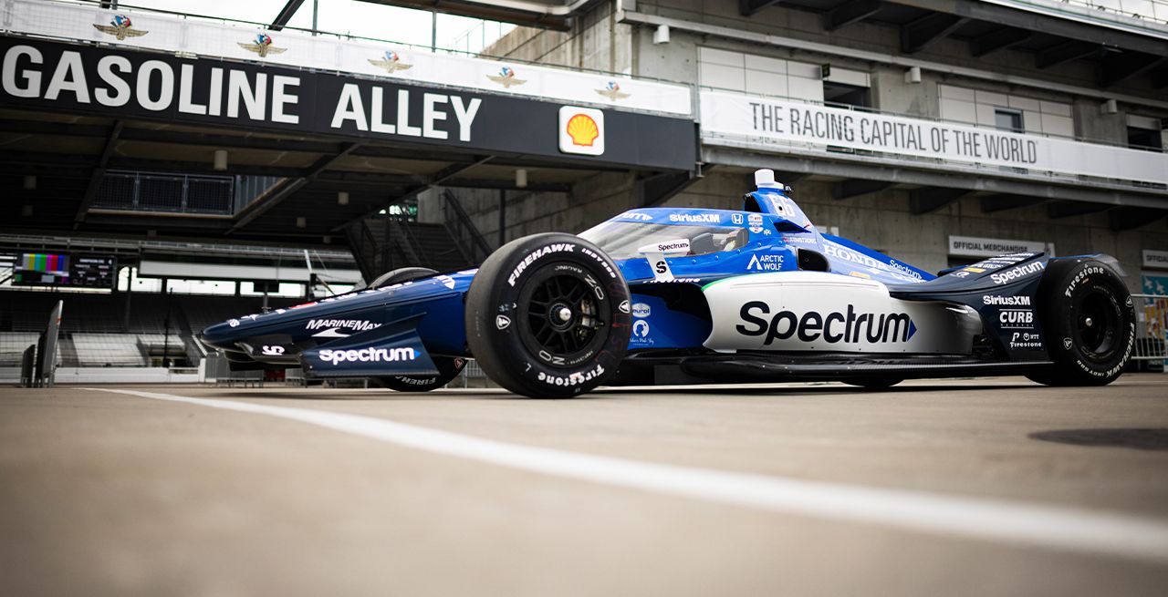 Spectrum branded race car at Indy 500 in 2025