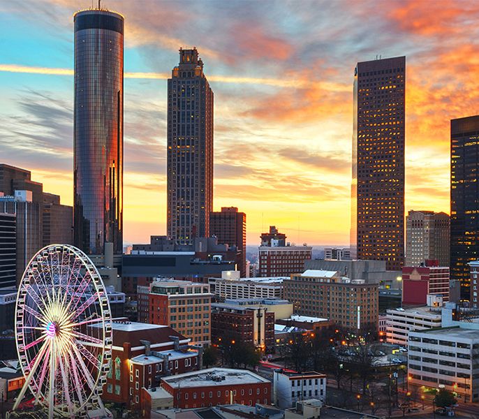 Atlanta cityscape at dusk