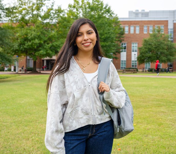 A Spectrum Scholar on her college campus