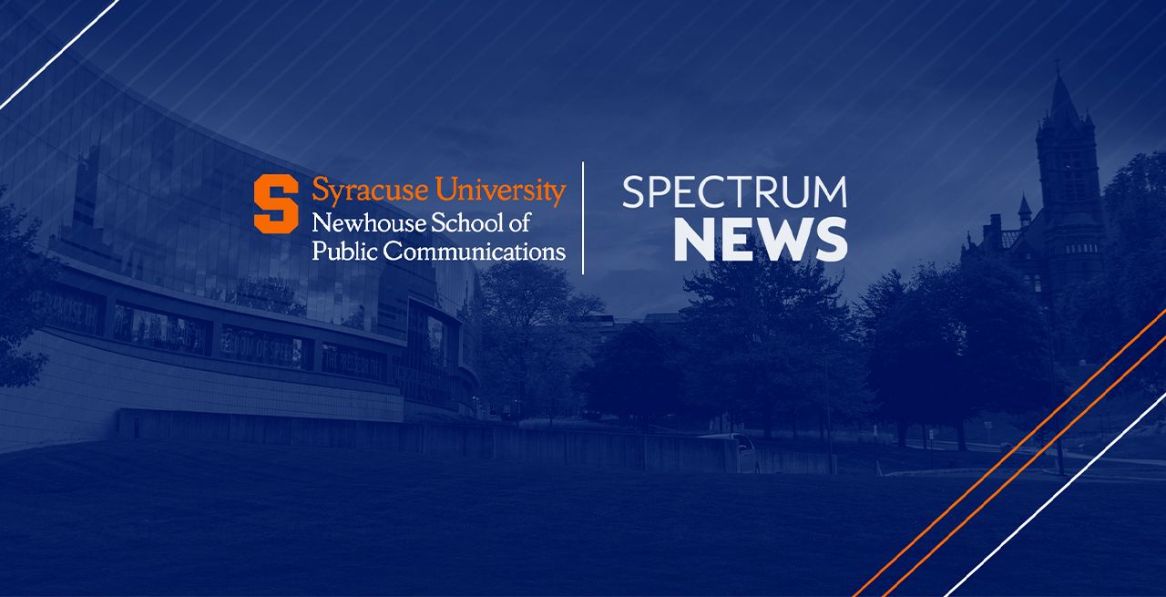 Spectrum News logo with Syracuse Newhouse School logo