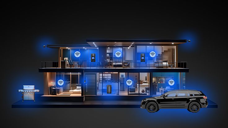 Illustration showing WiFi 7 extender positioning in a home