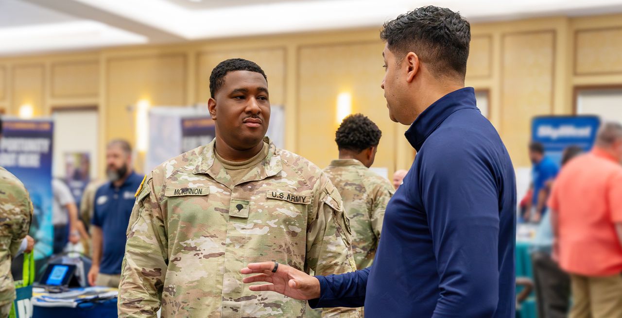 Military veterans meet and greet during Spectrum Careers event