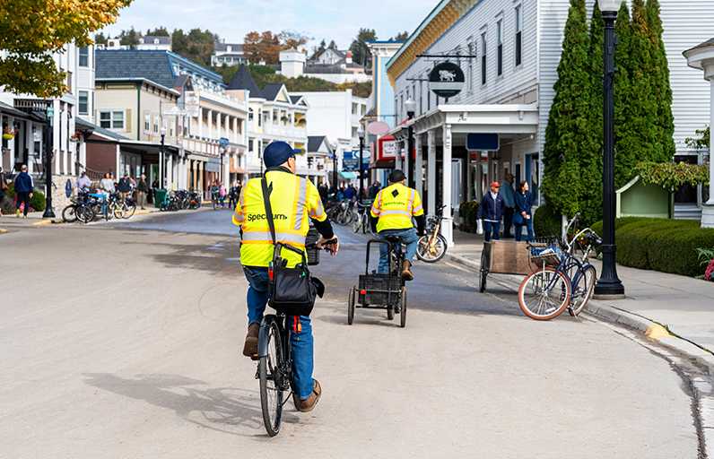 Read Article: Spectrum Techs Use Bikes and Hikes to Keep Michigan Island Connected