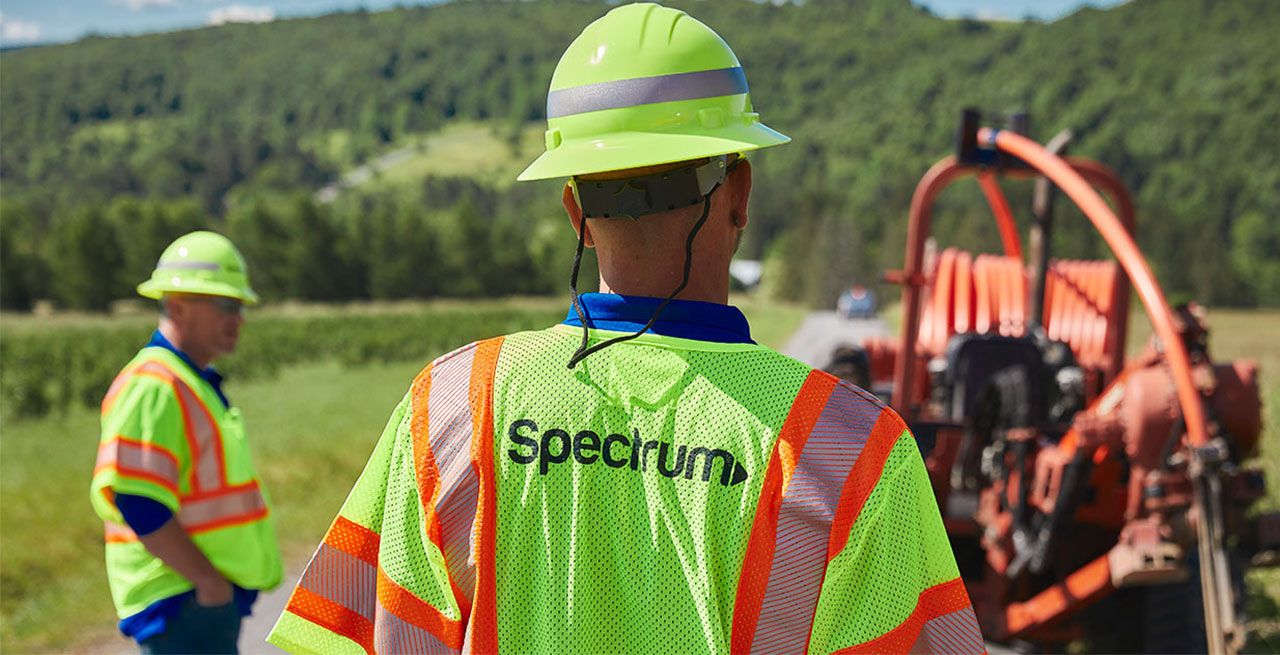 Spectrum technician crew working on a broadband expansion project