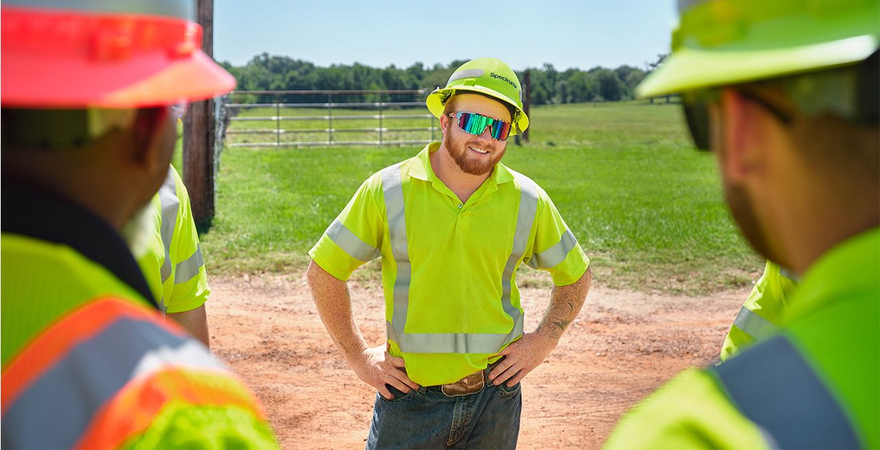 Spectrum technician crew working on a broadband expansion project