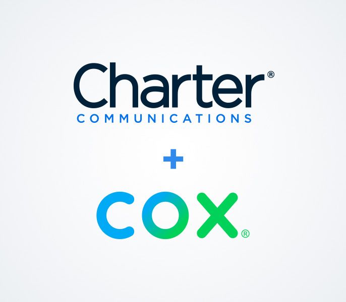 Charter and Cox stacked logos