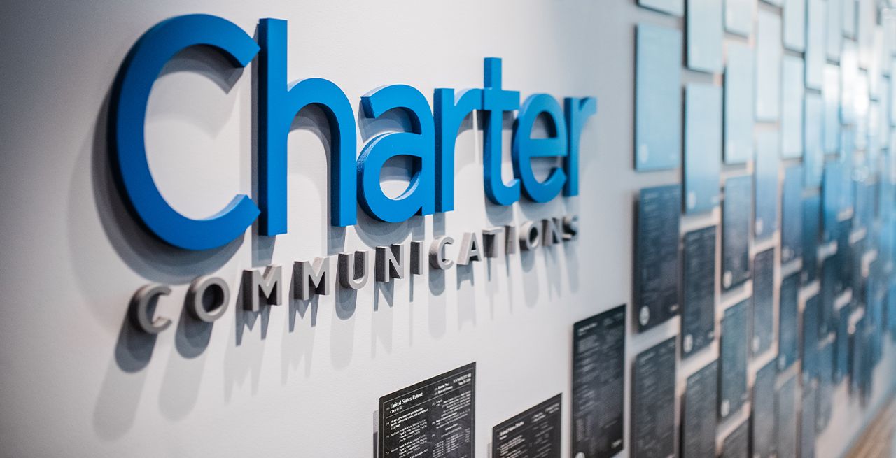 Charter logo on an office wall